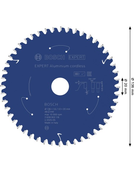 BOSCH 2608902034 Portabrocas EXPERT Power Change Plus con broca centradora vástago de inserción hexagonal