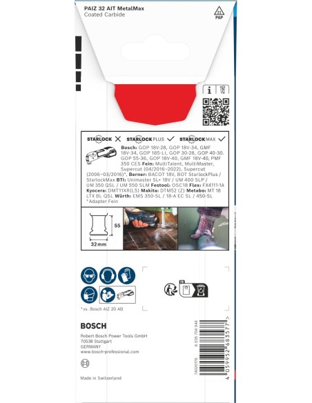 BOSCH 2608669270 Cuchilla para cortar materiales múltiples ATZ 52 SFC, Starlock (52 x 40mm)