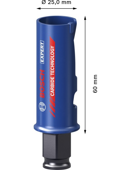 BOSCH 2608901914 Sierra de corona EXPERT Construction Material Power Change Plus (Ø22 x 60 mm)