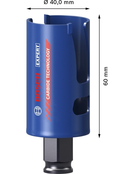 BOSCH 2608901916 Sierra de corona EXPERT Construction Material Power Change Plus (Ø30 x 60 mm)