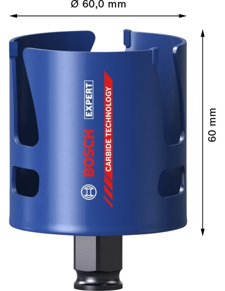 BOSCH 2608901924 Sierra de corona EXPERT Construction Material Power Change Plus (Ø51 x 60 mm)