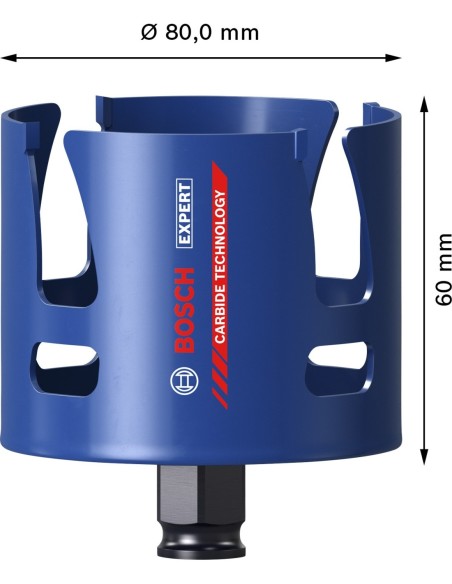 BOSCH 2608901931 Sierra de corona EXPERT Construction Material Power Change Plus (Ø68 x 60 mm)