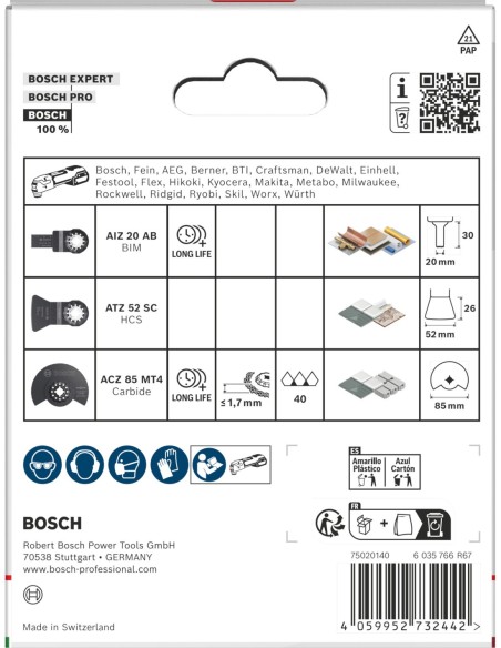 BOSCH 2608626114 Disco de corte PRO Stainless Steel and Metal (125 x 1,6 x 22,23mm) fresa recta (100 uds.)