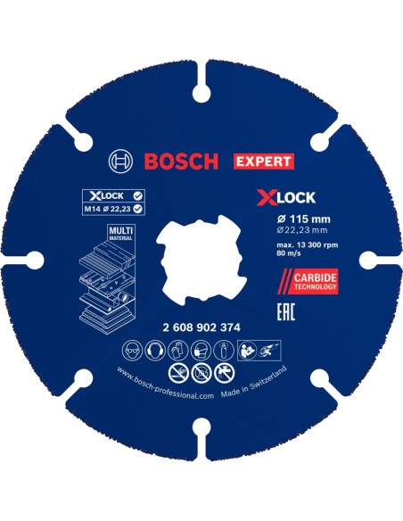 BOSCH 2608902374 Disco de corte EXPERT Carbide Multi Wheel X-LOCK (115 x 22,23mm)
