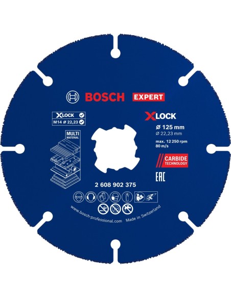 BOSCH 2608902375 Disco de corte EXPERT Carbide Multi Wheel X-LOCK (125 x 22,23mm)