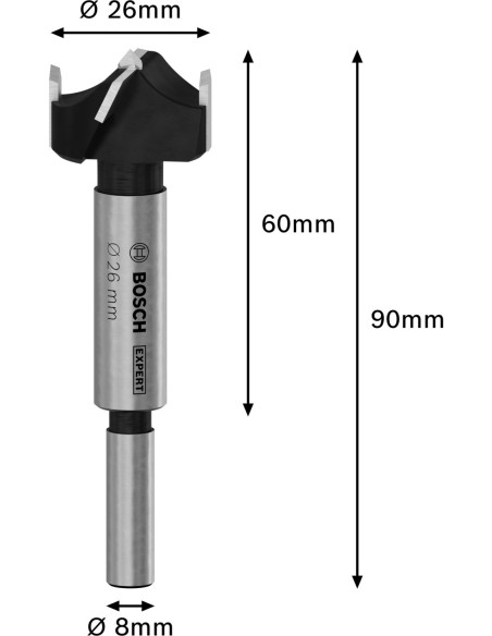 BOSCH 2608901855 Broca de corte para bisagras EXPERT para madera laminada (Ø32 x 60 x 90 mm)