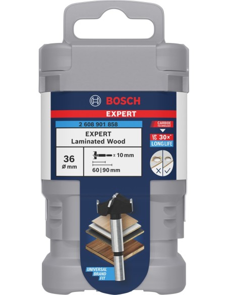 BOSCH 2608901861 Broca de corte para bisagras EXPERT para madera laminada (Ø45 x 60 x 90 mm)