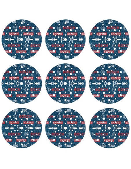 BOSCH 2608902448 Set de discos de lija para láminas EXPERT O780 (150mm) G80 (3 uds.) - G120 (3 uds.) - G180 (3 uds.)