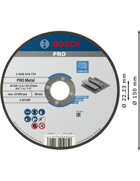 BOSCH 2608902448 Set de discos de lija para láminas EXPERT O780 (150mm) G80 (3 uds.) - G120 (3 uds.) - G180 (3 uds.)