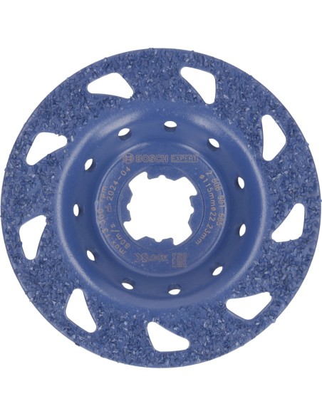 BOSCH 2608901685 Cabeza de desbaste de carbide EXPERT Multi Material media, plana, X-LOCK (115 x 22,23mm)