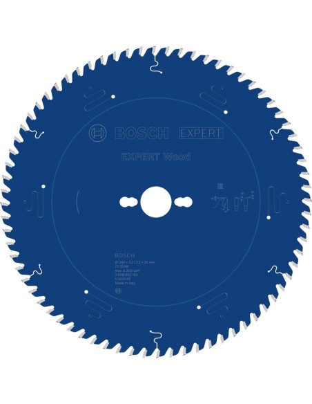 BOSCH 2608902183 Hoja de sierra circular EXPERT Wood (Ø300 x 3,2/2,2 x 30 mm) T72