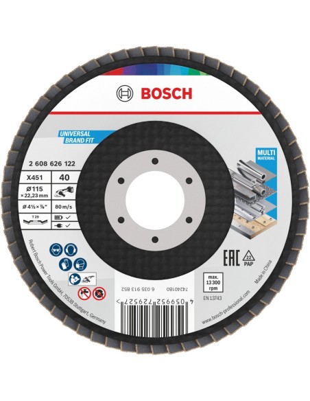 BOSCH 2608626122 Disco de láminas X451 (115 x 22.23 mm) G40 T29 (15 uds)