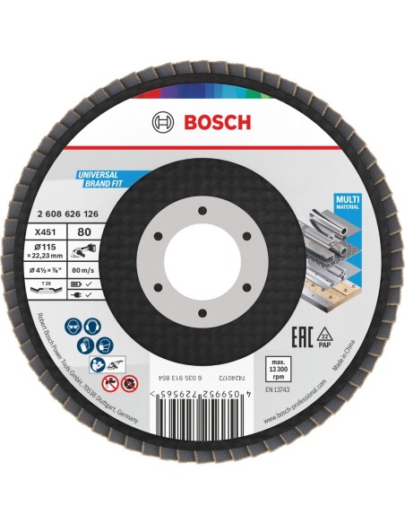 BOSCH 2608626126 Disco de láminas X451 (115 x 22.23 mm) G80 T29 (15 uds)