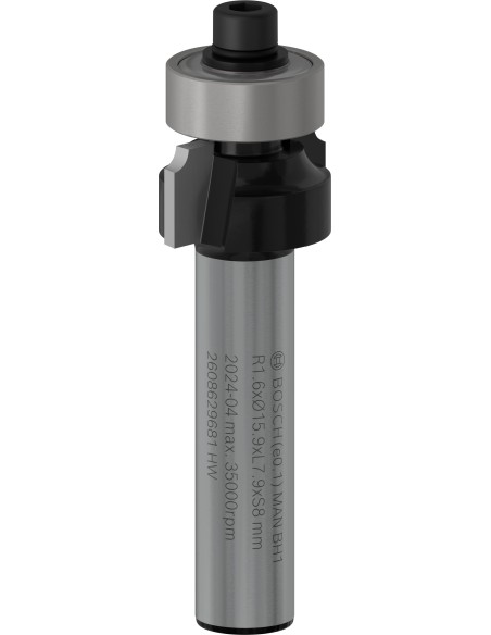 BOSCH 2608629681 Broca fresadora para redondeo PRO (R1,6mm) vástago de 8mm