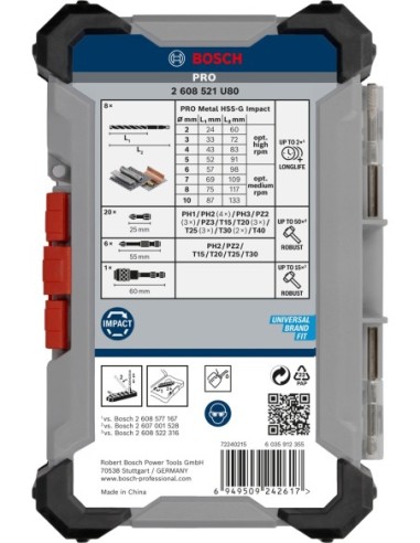 BOSCH 2608001123 Matriz de engaste PRO, E10 CU...