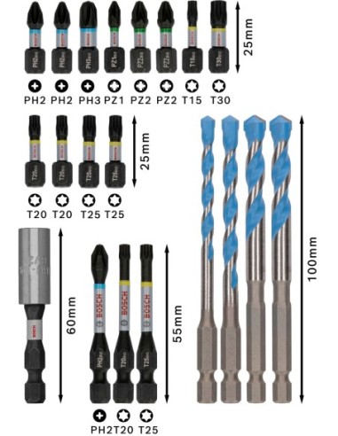 BOSCH 2608001124 Matriz de engaste PRO, E16 CU...