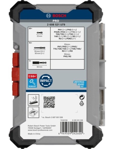 BOSCH 2608001122 Matriz de engaste PRO, E6 CU...