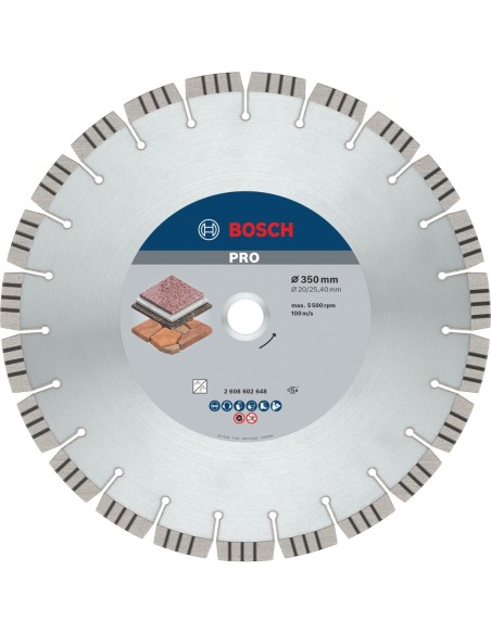BOSCH 2608602648 Disco de diamante PRO Stone (Ø350 x 20/25,4 mm)