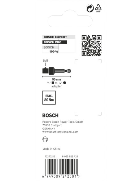 BOSCH 2608003053 Llave de vaso PRO Impact Socket (½″ x 22mm) profundo